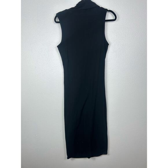 Standard James Perse Cowl Neck Jersey Knit Sleeveless Dress Black Sz XL - Picture 6 of 6